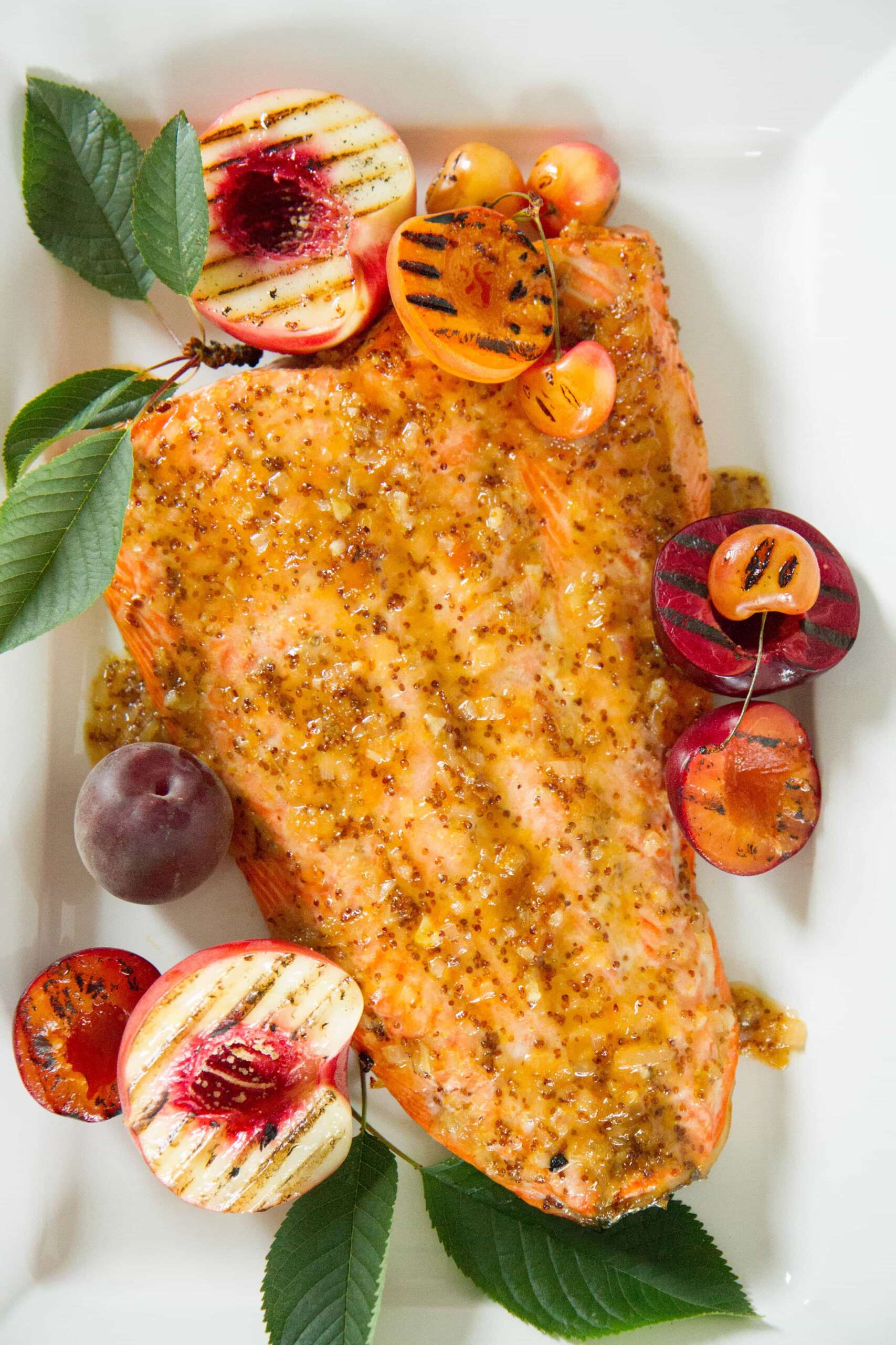Grilled Wild Salmon with Apricot Mustard